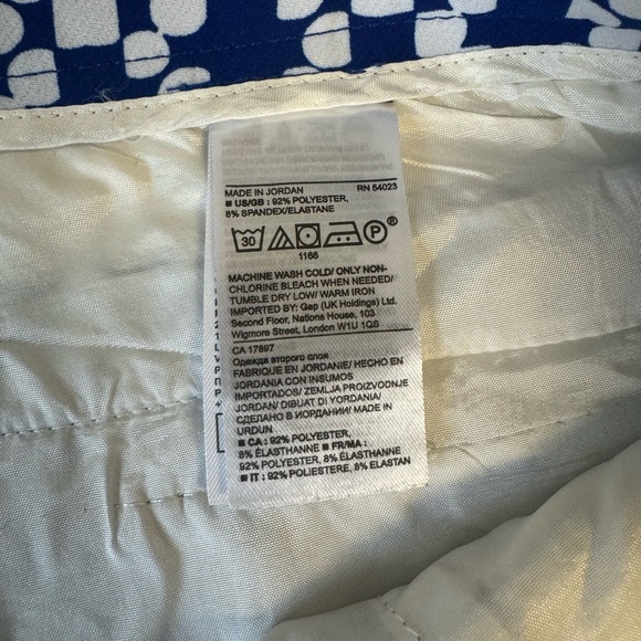 Banana Republic High Waist Blue and White Geometric Shorts - Picture 3 of 4